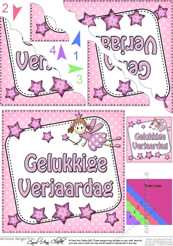 Dutch Birthday Fairy Scalloped Corner Stacker