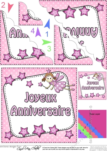 French Birthday Fairy Scalloped Corner Stacker