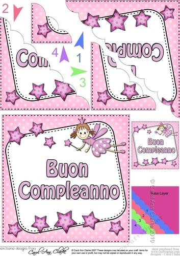 Italian Birthday Fairy Scalloped Corner Stacker