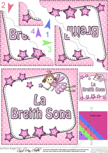 Scottish Gaelic Birthday Fairy Scalloped Corner Stacker