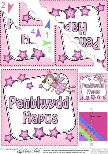  Welsh Birthday Fairy Scalloped Corner Stacker