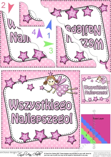 Polish Birthday Fairy Scalloped Corner Stacker
