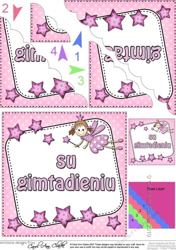 Lithuanian Birthday Fairy Scalloped Corner Stacker