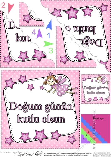 Turkish Birthday Fairy Scalloped Corner Stacker