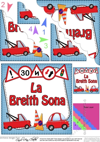 Scottish Gaelic Birthday Cars Scalloped Corner Stacker