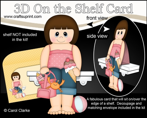 3D On the Shelf Card Kit - Amanda is spending the Day on the Beach