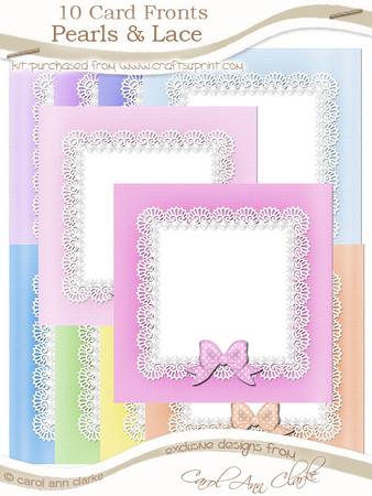Square Pearls and Lace Card Fronts Kit