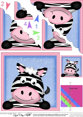 Little Debra Zebra Scalloped Corner Stacker