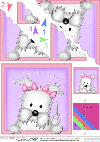 Little Jess Westie Dog Scalloped Corner Stacker