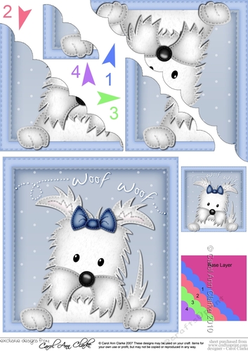 Little Jock Westie Dog Scalloped Corner Stacker