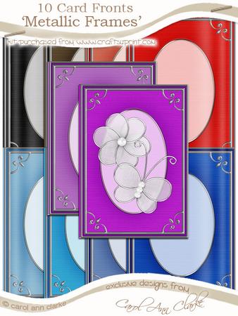 A5 'silver Metallic Frame' Card Fronts Kit