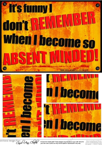A5 Absent Minded Fun Novelty Senior Moment Saying Pyramage Topper