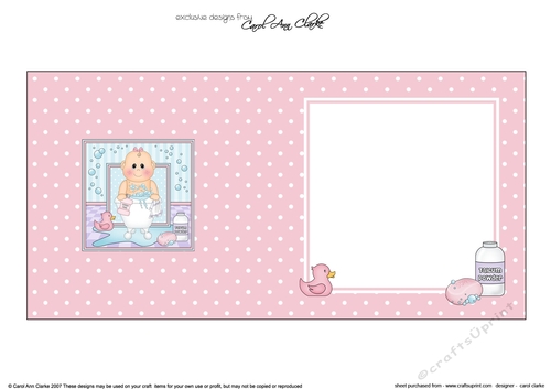 Cute Little Bathtub Baby Girl square landscape insert
