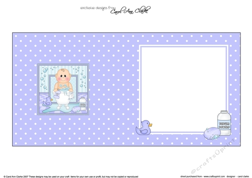 Cute Little Bathtub Baby Boy square landscape insert