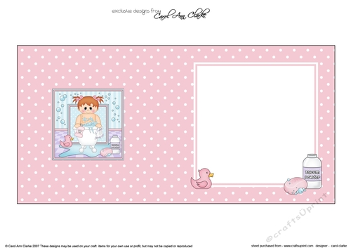 Cute Little Bathtub Toddler Girl square landscape insert