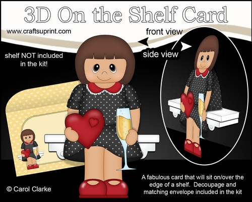3D On the Shelf Card Kit - Ethnic Hearts Love & Romance Lady Sarasi