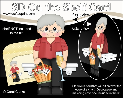 3D On the Shelf Card Kit - Strawberry & Bubbly Old Man Reggie