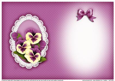 Pansy, Lace and Pearls Matching Insert A5 Portrait