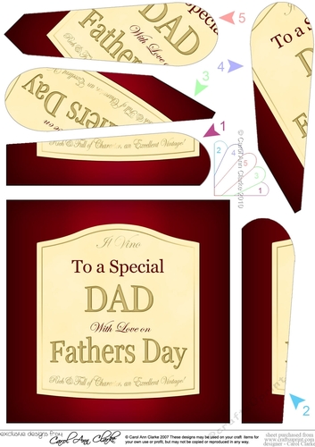 DAD Fathers Day Wine Label Fan Pyramage Topper