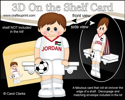 3D On the Shelf Card Kit - Little Footballer Khalid Plays for Jordan