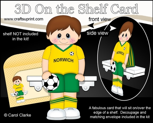 3D On the Shelf Card Kit - Little Footballer Leopoldo plays for Norwich