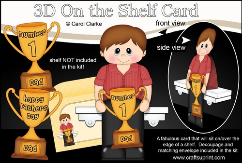 3D On the Shelf Card Kit - Anton is Number 1 Dad!