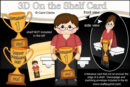 3D On the Shelf Card Kit - Josiah is Number 1 Dad!