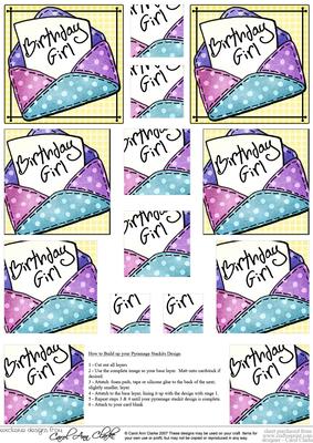 Birthday Girl Letter Pyramage Sheet