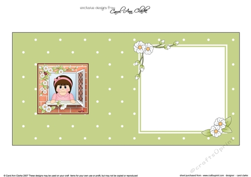 Square landscape insert - Through the Window - Cute Little Teen Girl