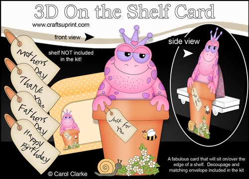 3D On the Shelf Card Kit - Flower Pot Friends Little Frog Freya