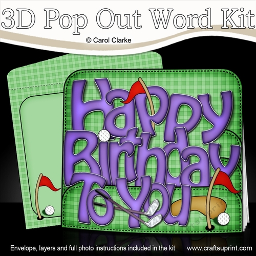 3D HAPPY BIRTHDAY TO YOU with Golf Pop Out Word Card 