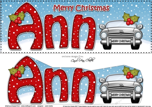 Large DL Merry Christmas ANN 3D decoupage 