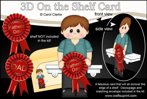 3D On the Shelf Card Kit - Gabriel has a Fathers Day Rosette