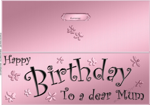 Large DL Birthday Mum quick Cut and Fold Card  