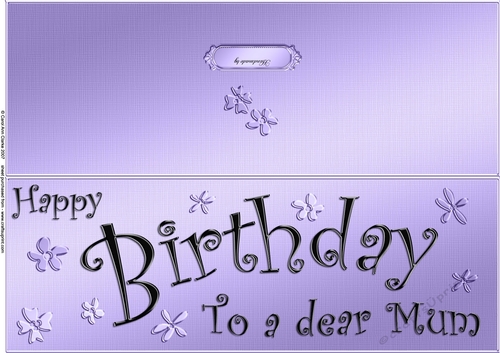 Large DL Birthday Mum quick Cut and Fold Card  