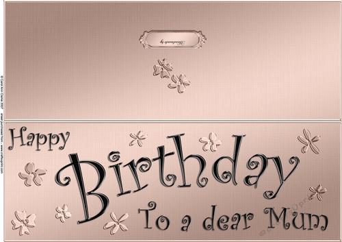 Large DL Birthday Mum quick Cut and Fold Card  