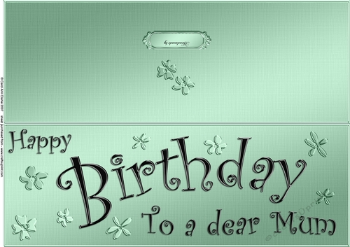 Large DL Birthday Mum quick Cut and Fold Card  