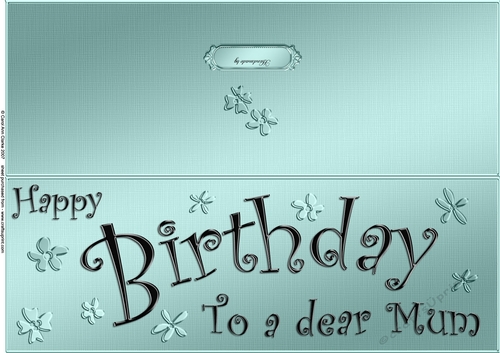 Large DL Birthday Mum quick Cut and Fold Card  