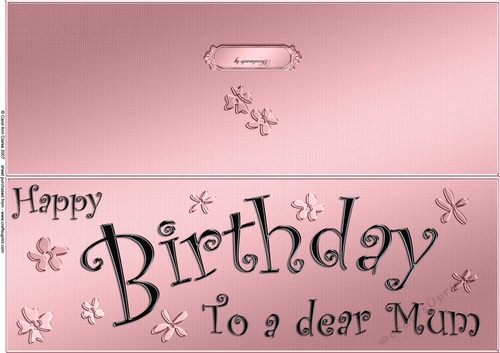 Large DL Birthday Mum quick Cut and Fold Card  