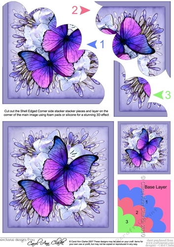 Butterflies & Flowers Shell Edged Corner Side Stacker