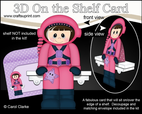 3D On the Shelf Card Kit - Deep Sea Diver Janna is making a Splash