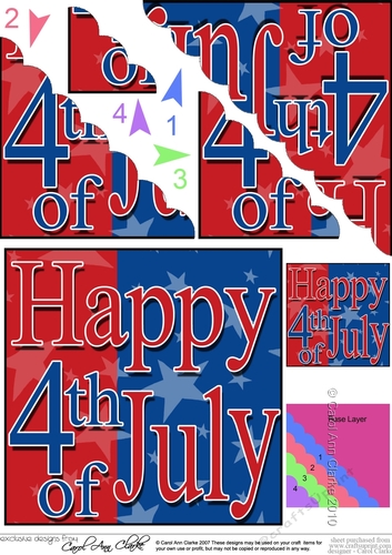 4th July Independence Day Scalloped Corner Stacker
