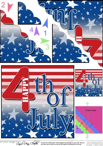 4th July Independence Day Scalloped Corner Stacker