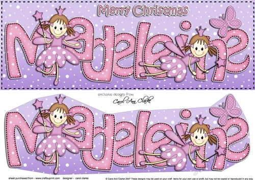 Large DL Merry Christmas MADELEINE 3D decoupage 