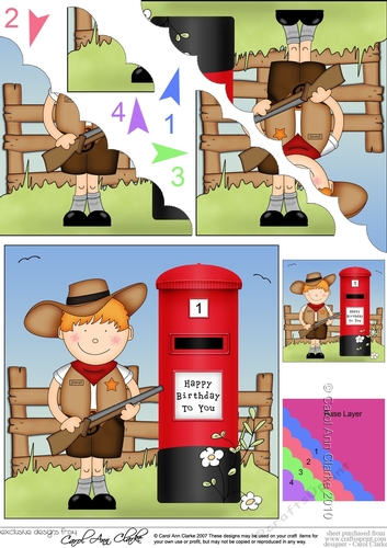 Boyz Birthday Cowboy Zeb Scalloped Corner Stacker