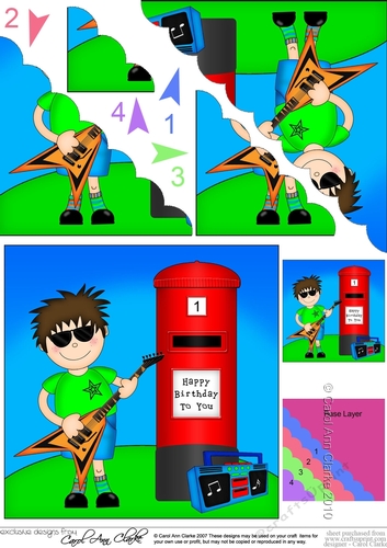 Boyz Birthday Teen Rocker Jaz Scalloped Corner Stacker