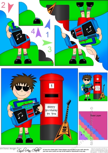 Boyz Birthday Teen Jaz has a Boombox Scalloped Corner Stacker