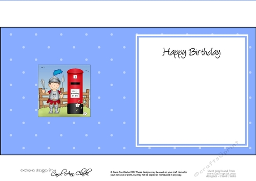 Boyz Birthday Boriz the Knight square landscape insert