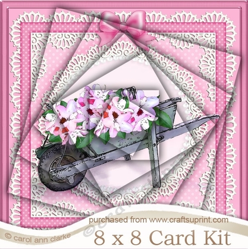 8 x 8 Flower Filled wheelbarrow Twisted Pyramage Kit