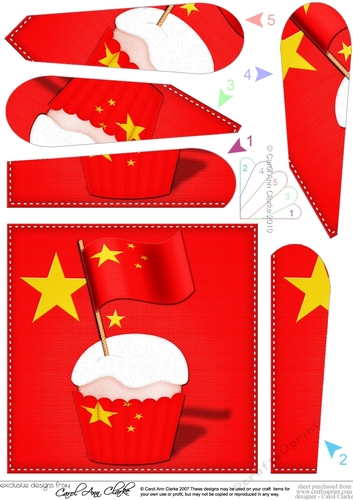 Flying the Flag China Fan Pyramage Topper